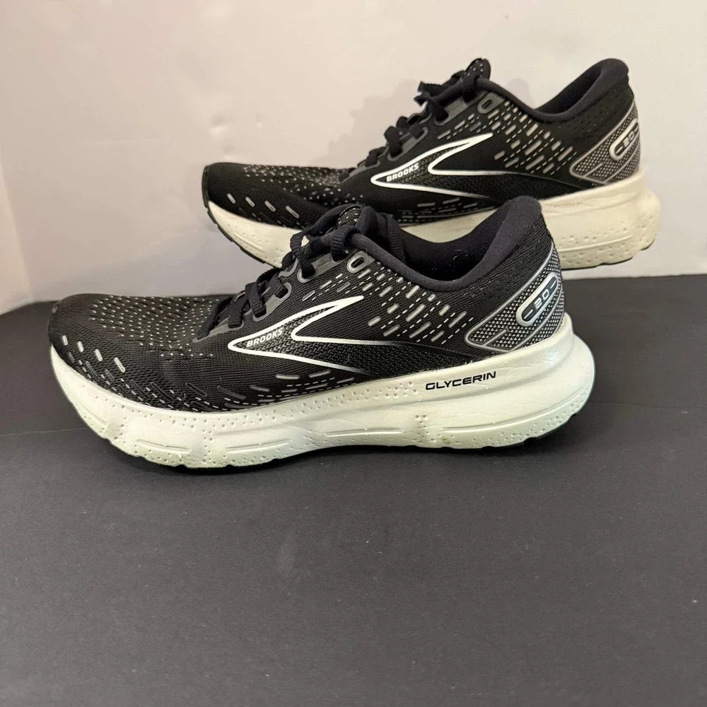Brooks Glycerin 20 Womens Running Shoes Black White 1203691B059 Size 8.5 B